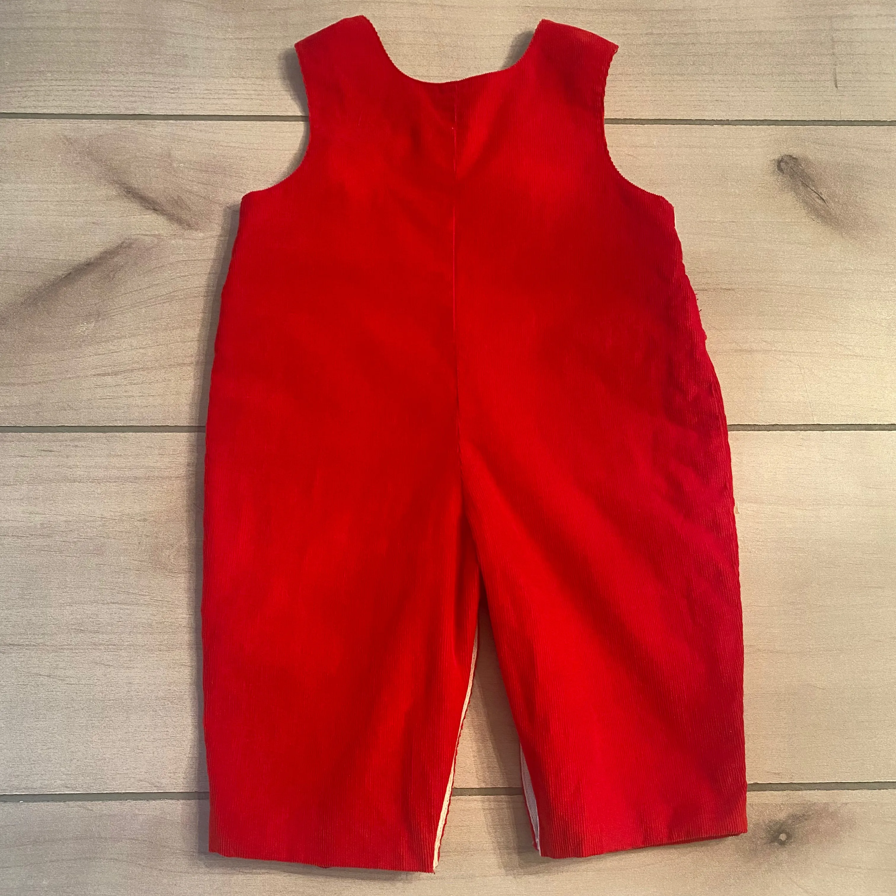 Mom & Me Smocked Corduroy Santa Claus Romper