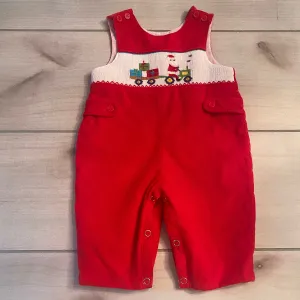 Mom & Me Smocked Corduroy Santa Claus Romper