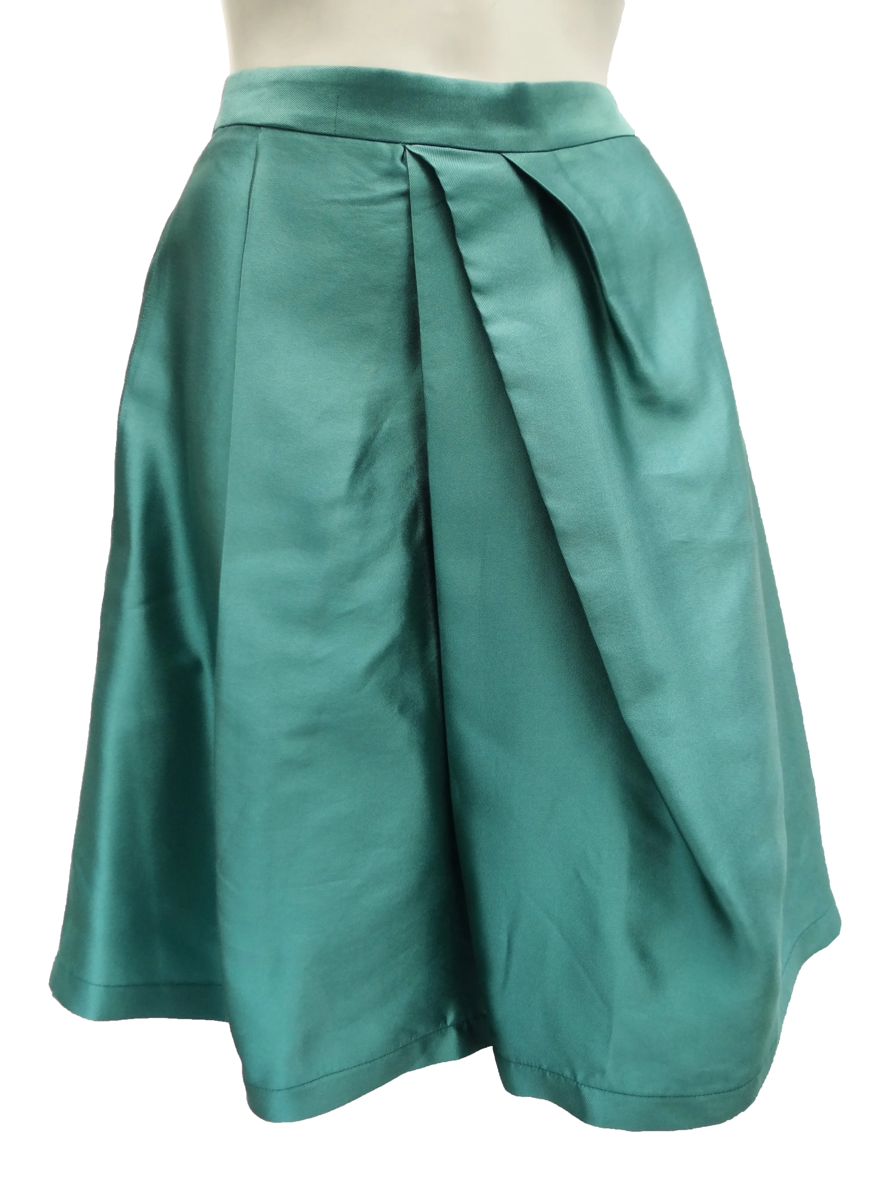 Moschino A-line Skirt in Aquamarine Silk, UK12-14