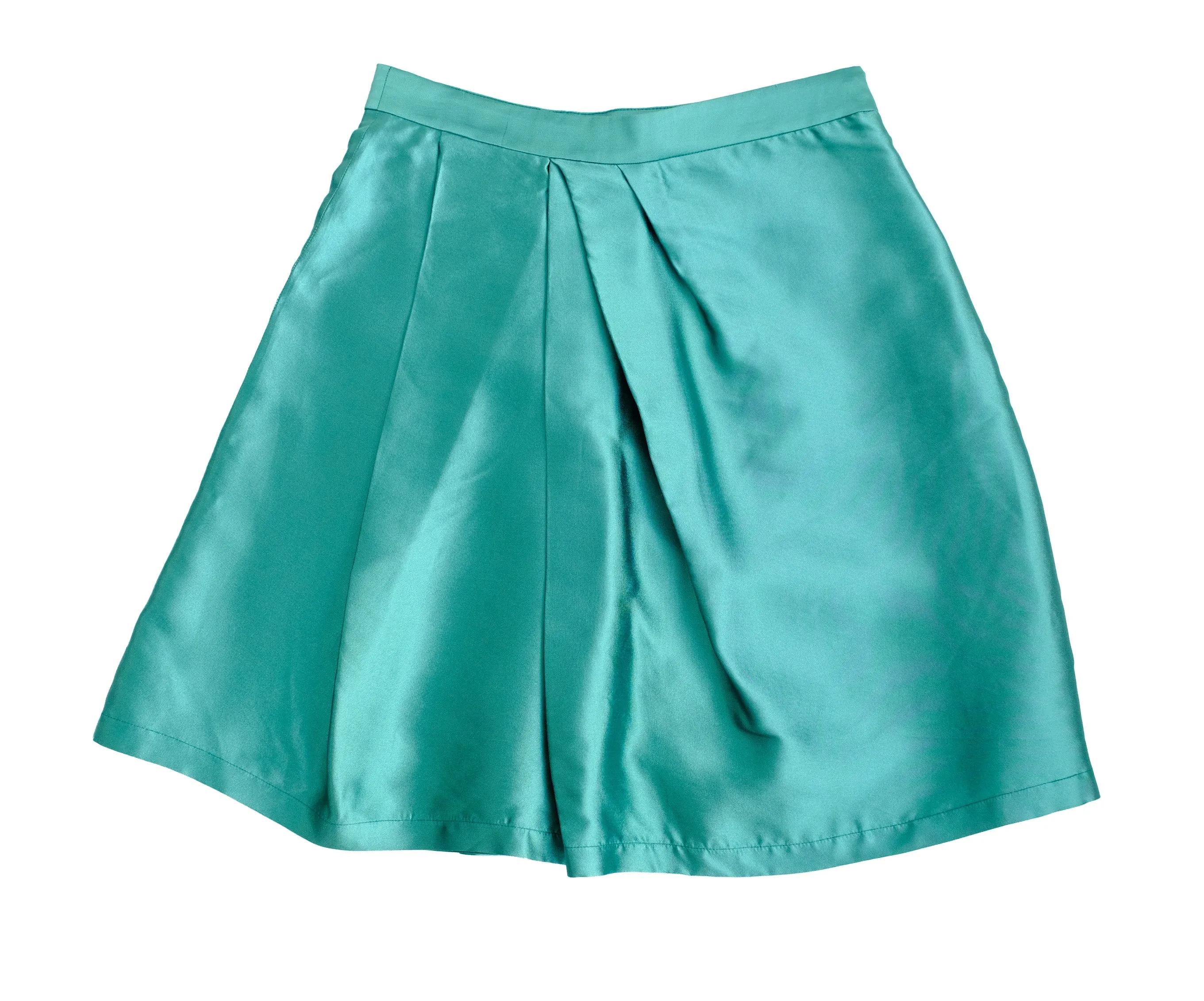 Moschino A-line Skirt in Aquamarine Silk, UK12-14