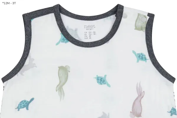 Nest Designs Bamboo Pima Sleeveless Romper - The Tortoise & The Hare