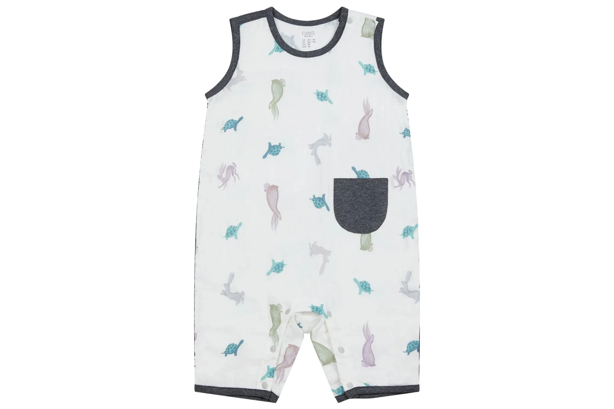 Nest Designs Bamboo Pima Sleeveless Romper - The Tortoise & The Hare