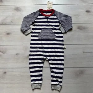 NEW Baby Gap Organic Cotton Navy White & Red Trim Cotton Romper