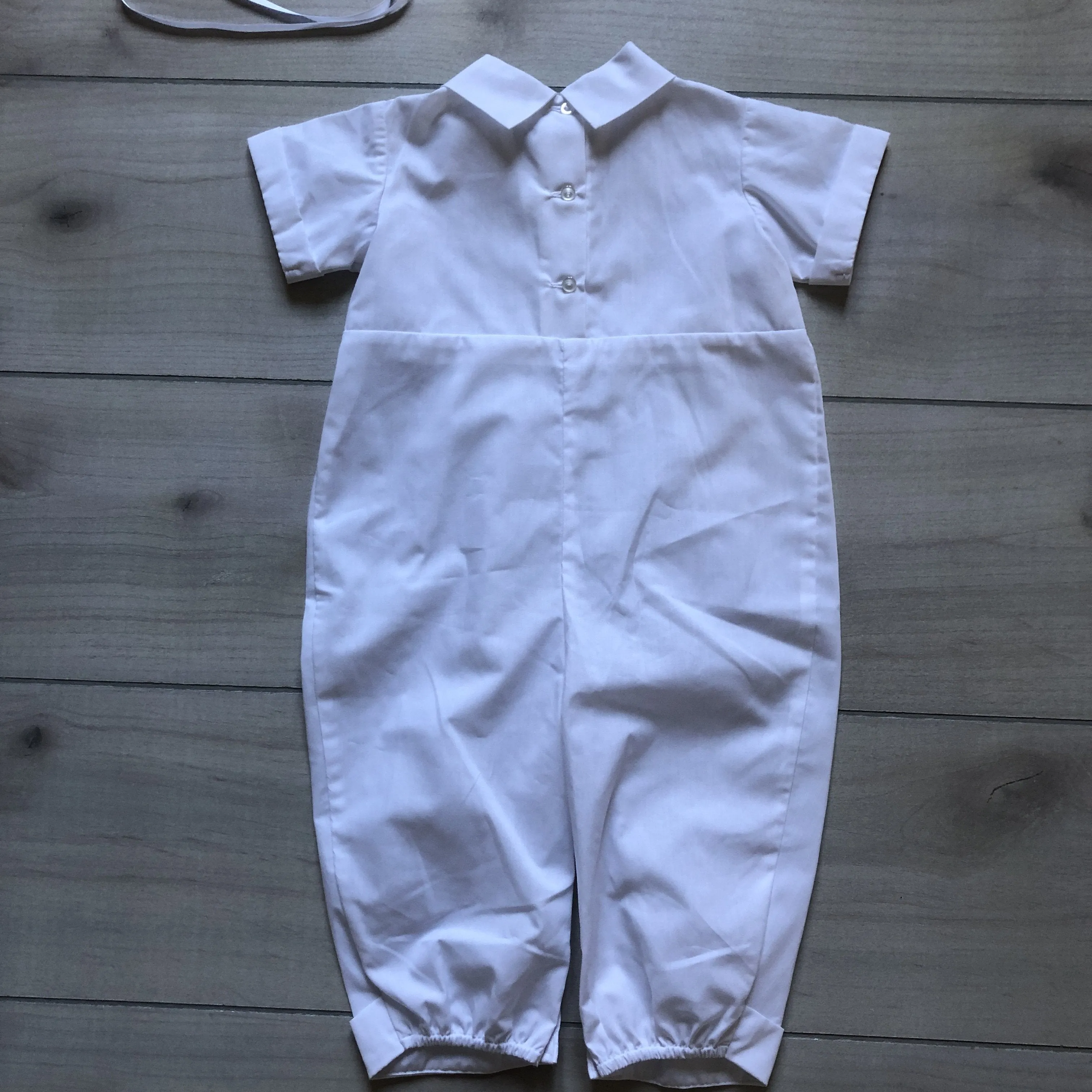 NEW Little Things Mean A Lot White Christening Romper Outfit & Bonnet