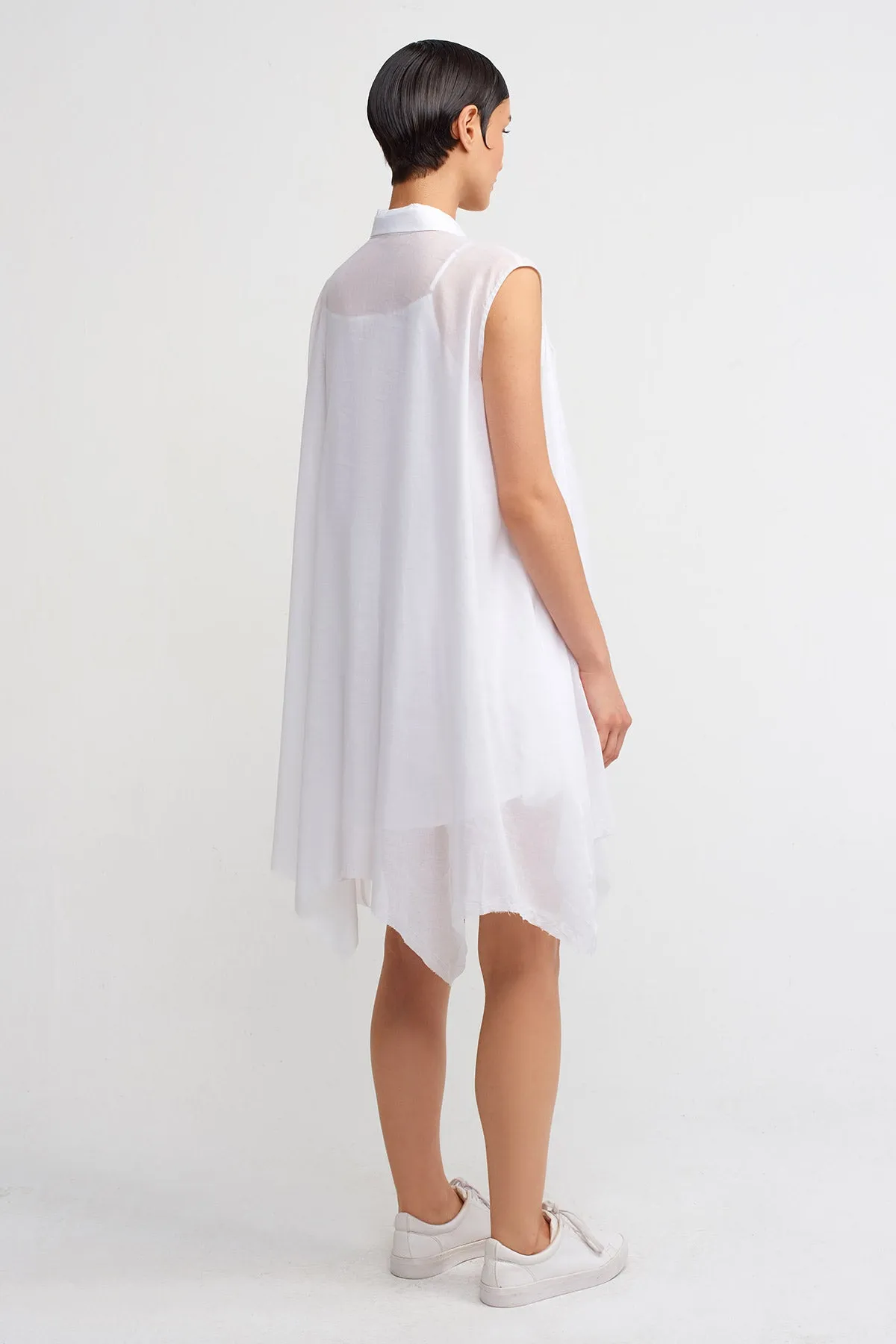 Nu Asymmetric Shirt Dress Off White