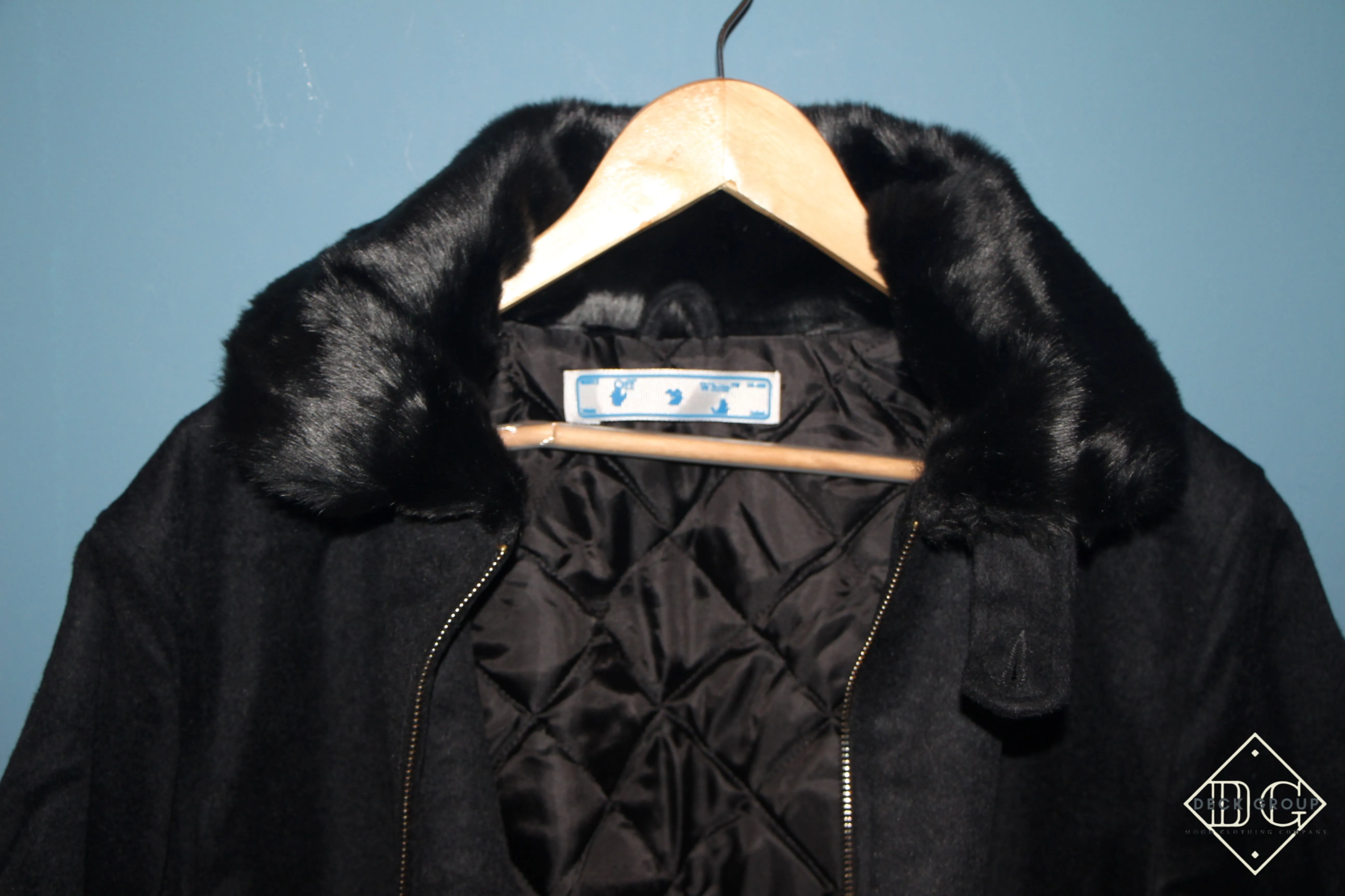 Off-White "Contrast-Collar Aviator" Jacket styled in Black for Fall&Winter