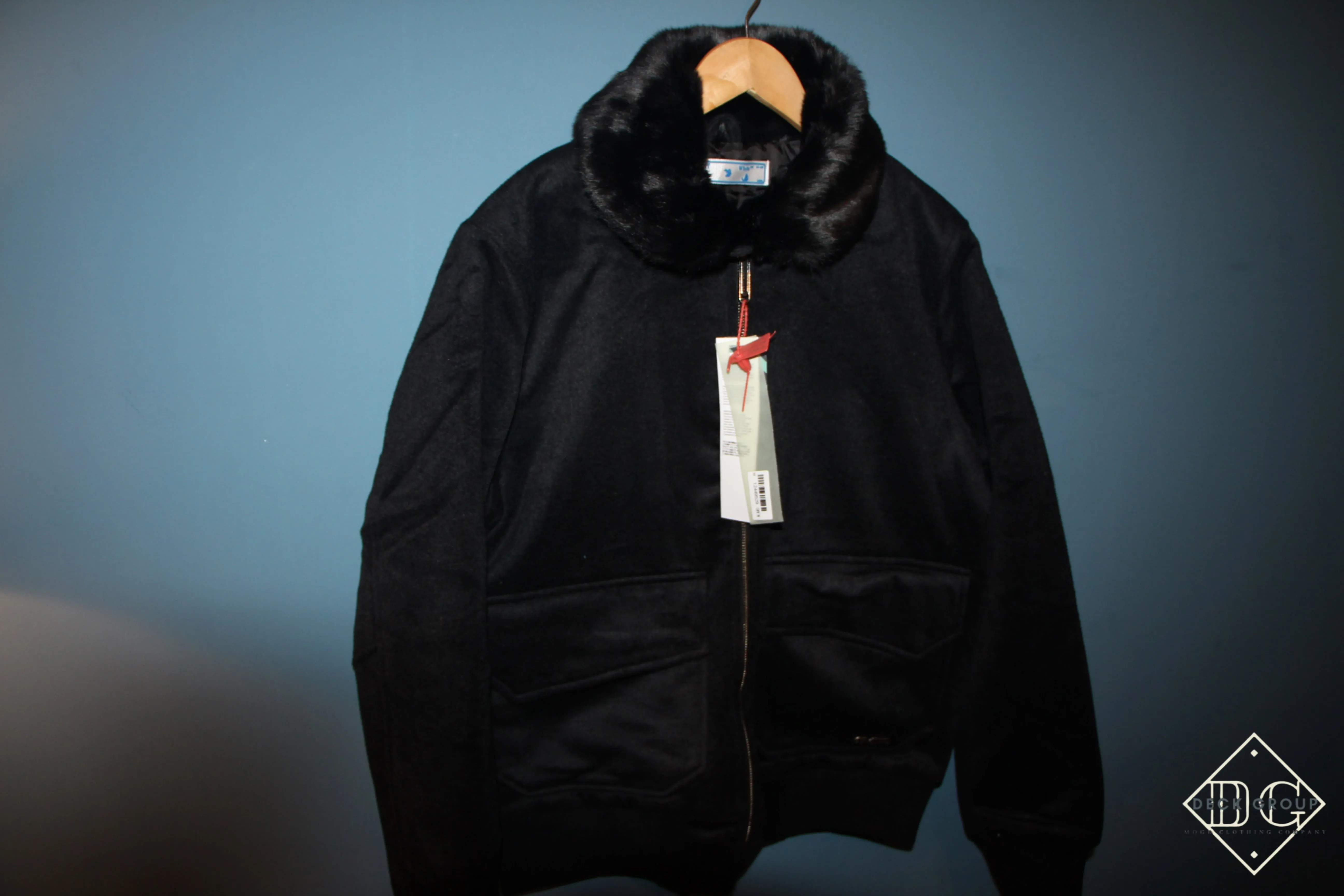 Off-White "Contrast-Collar Aviator" Jacket styled in Black for Fall&Winter