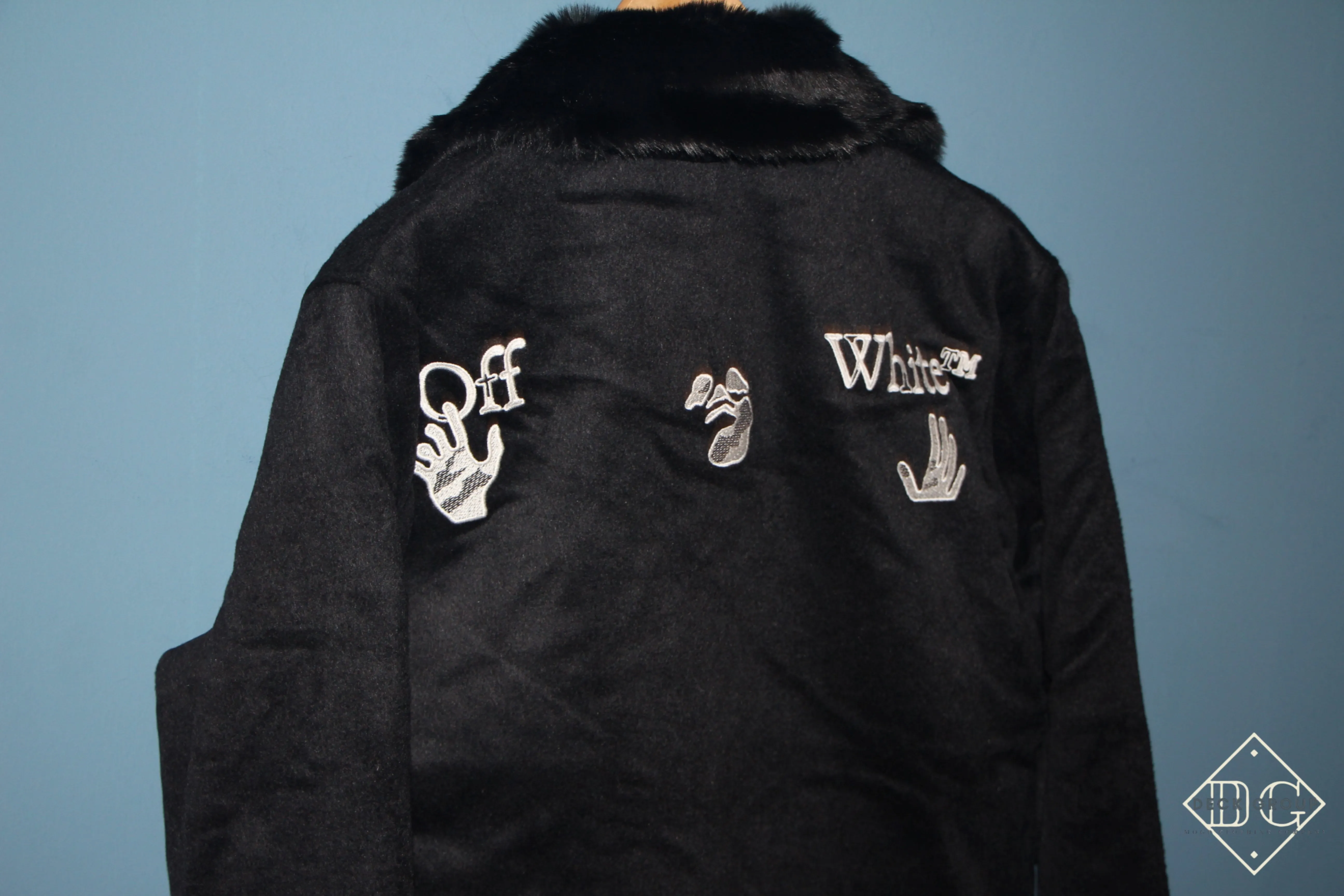 Off-White "Contrast-Collar Aviator" Jacket styled in Black for Fall&Winter