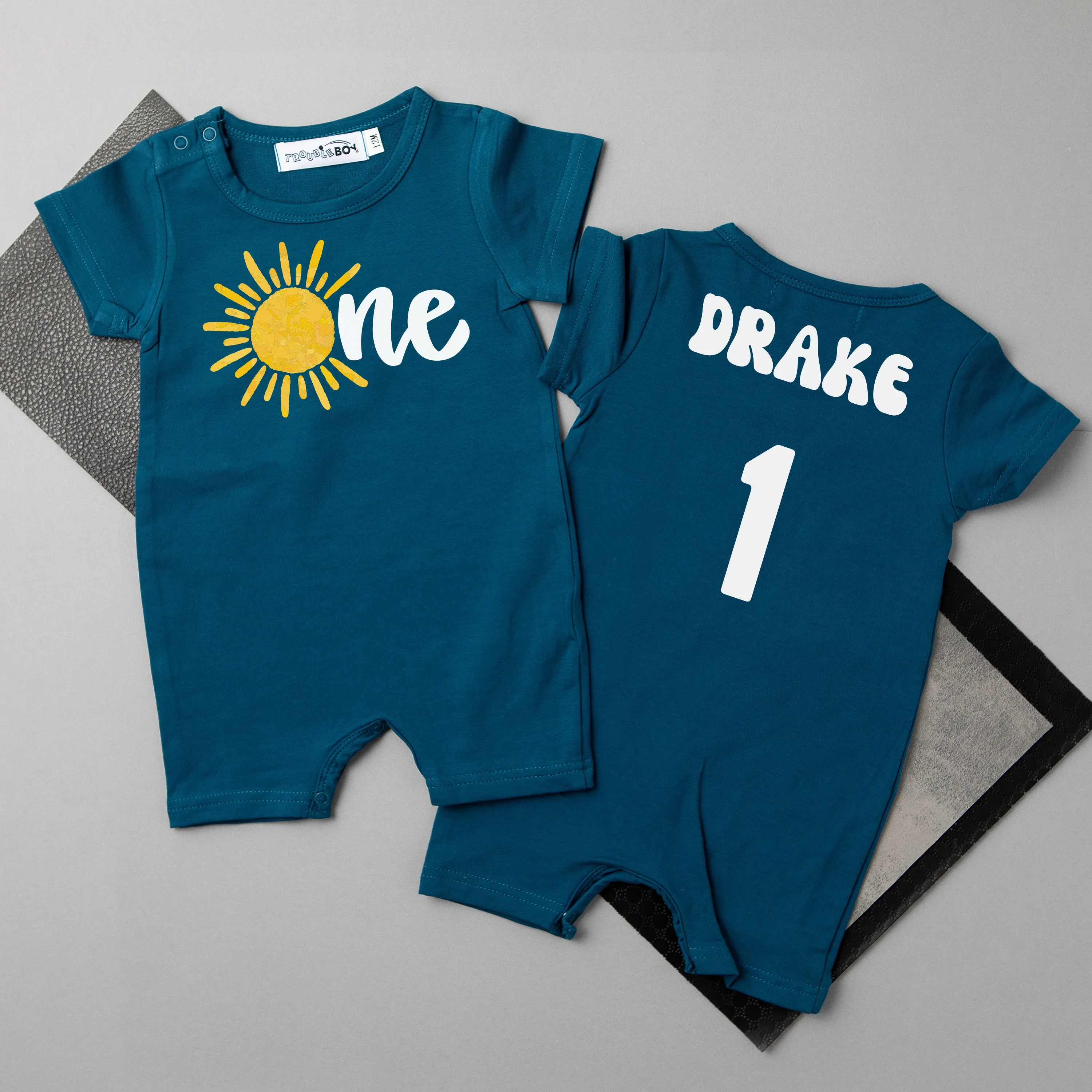One Sun Personalized Slim Fit Shorts Romper