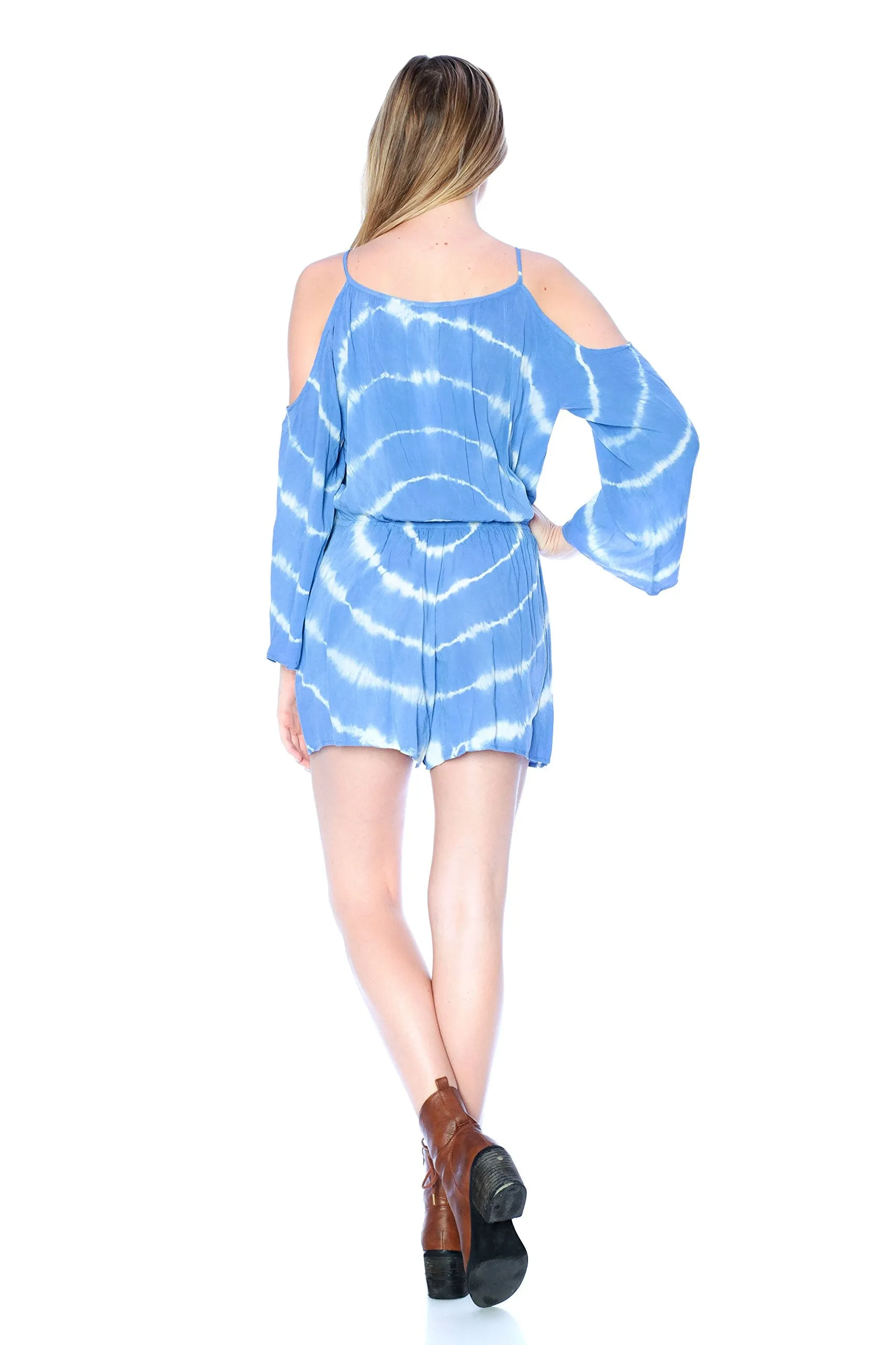 Open Shoulder Tie Dye Short Romper