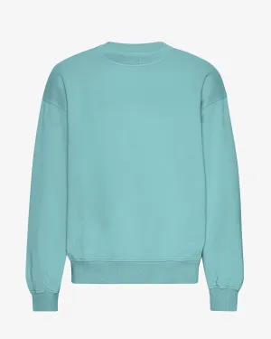 Organic Oversized Crew - Teal Blue