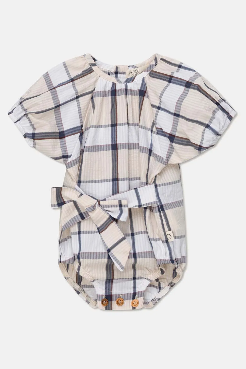 PLAID SEERSUCKER BABY ROMPER