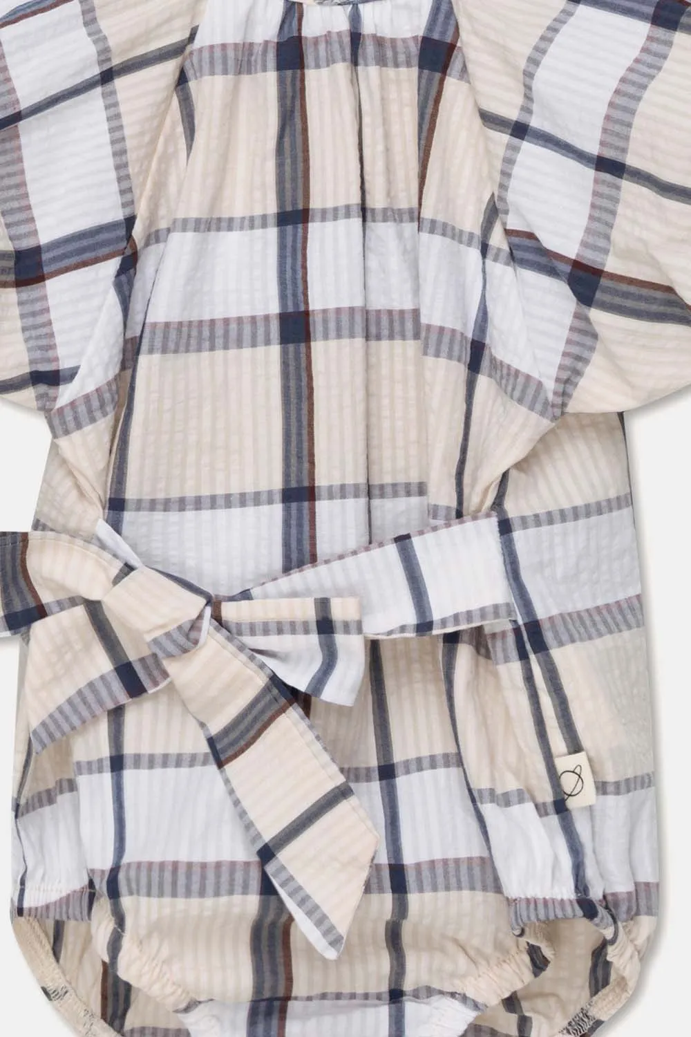 PLAID SEERSUCKER BABY ROMPER
