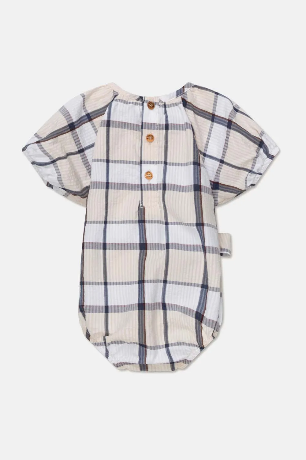 PLAID SEERSUCKER BABY ROMPER