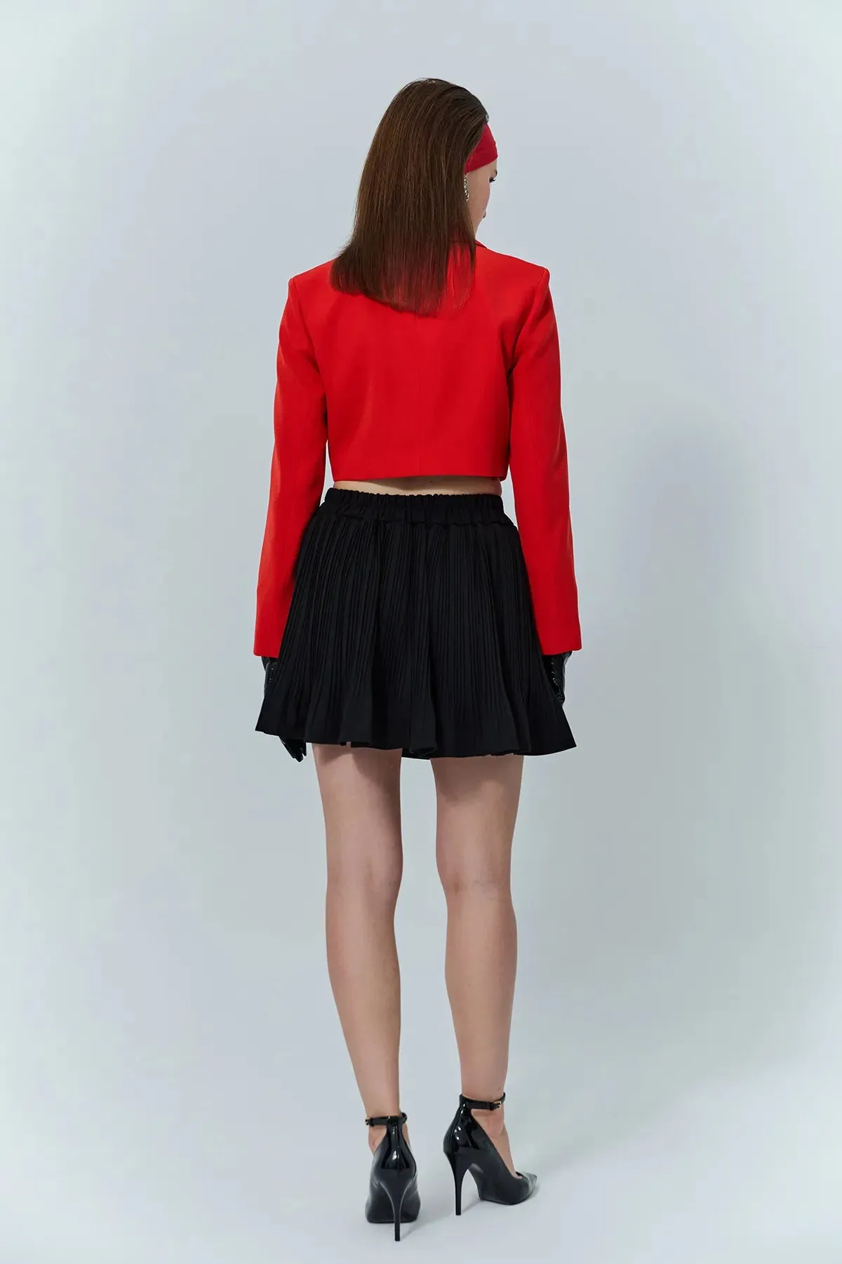 Pleat Detailed Black Skirt