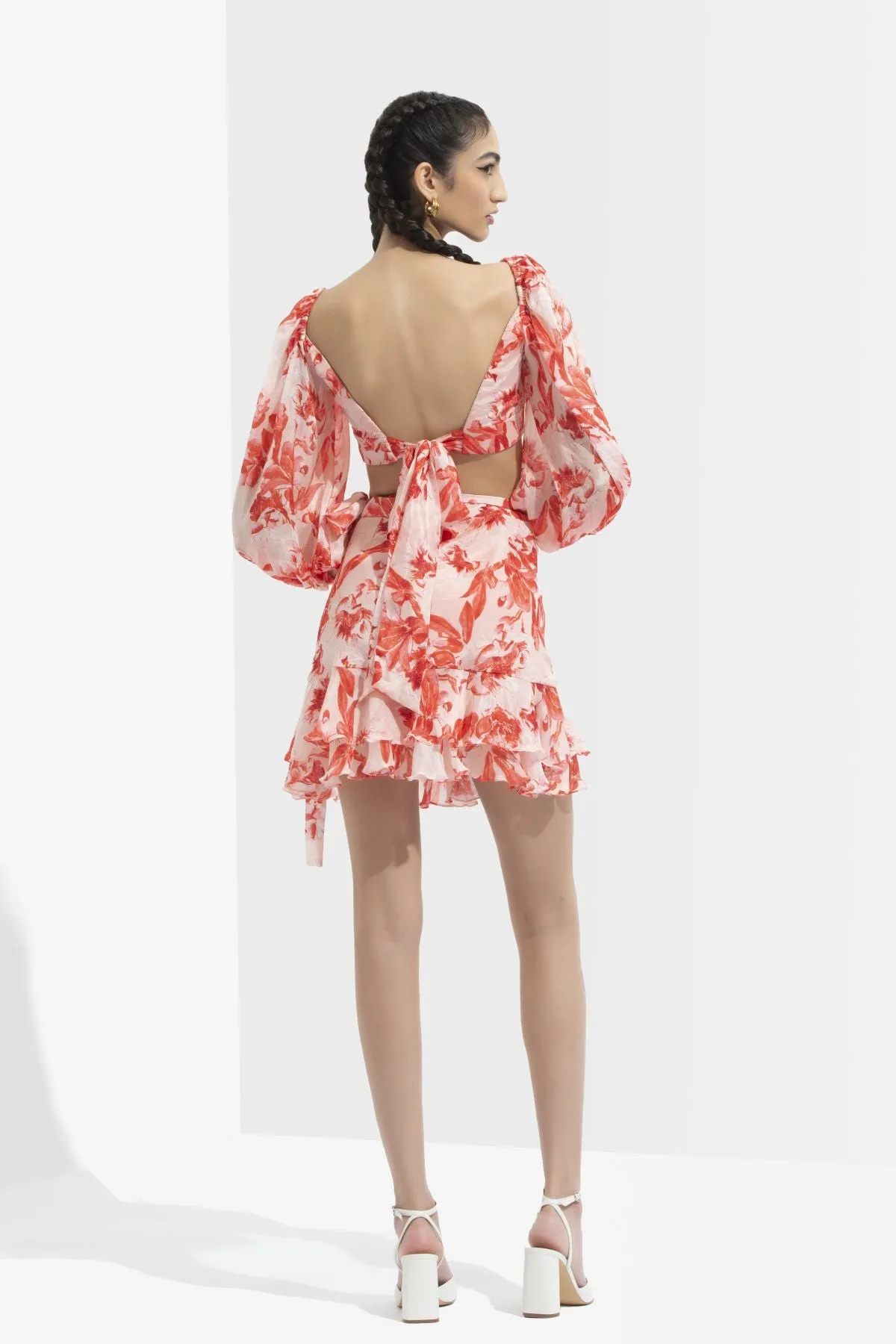Printed Wrap Skirt Set