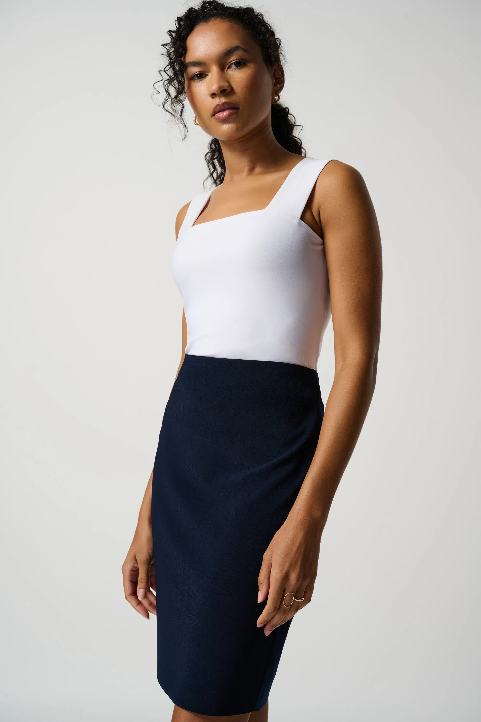 Pull On Pencil Skirt in Black or Midnight Blue. Style JR153071