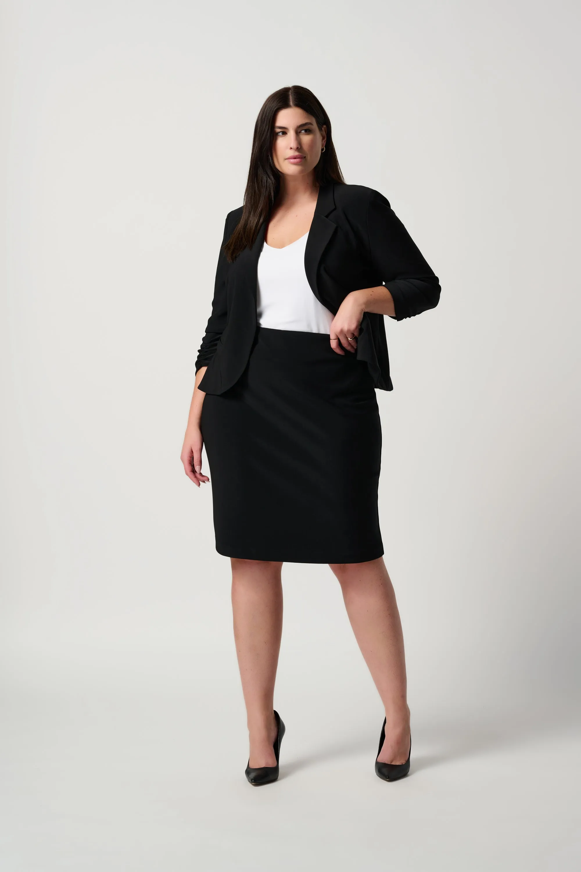 Pull On Pencil Skirt in Black or Midnight Blue. Style JR153071