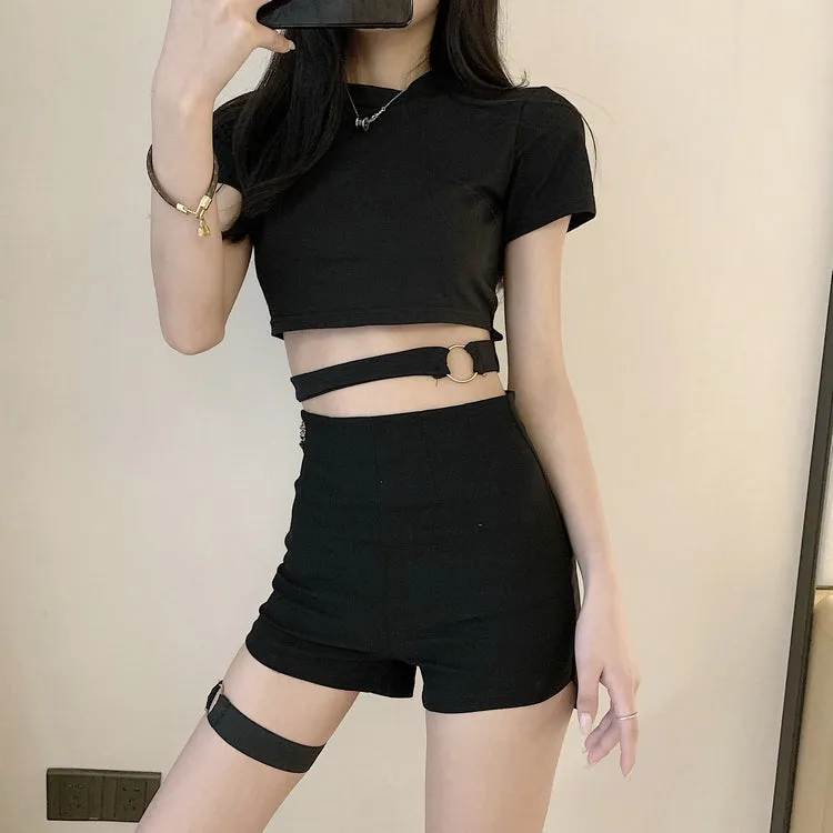 Punk Women Black Sexy Pleated High Waist Skirt Summer Niche Skirt
