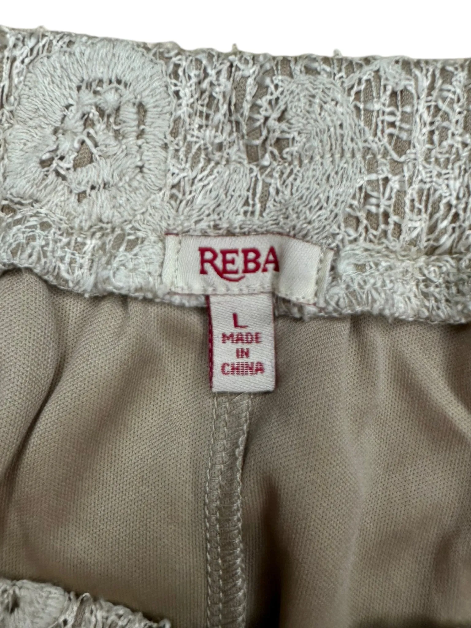 reba Khaki Lace Flowy Maxi Skirt Size L