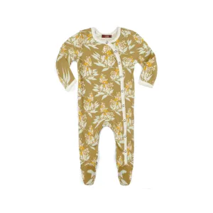 Snap Footed Romper - Organic - Gold Floral