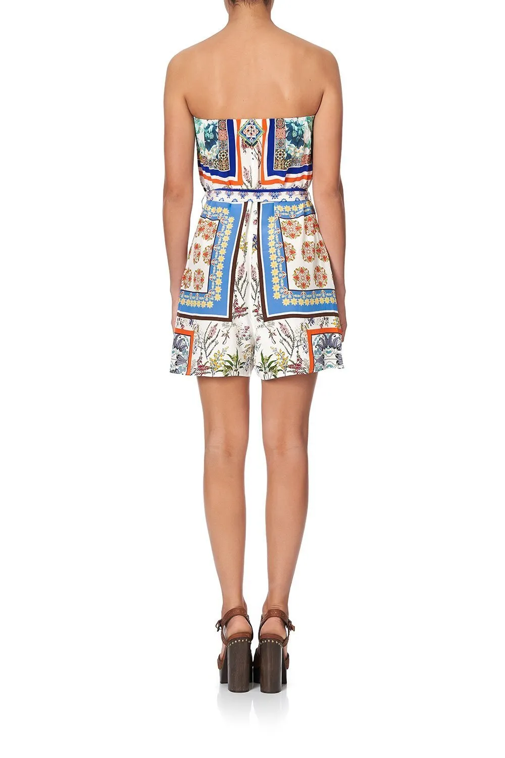 STRAPLESS PLAYSUIT WITH WAIST TIE GONE COAST