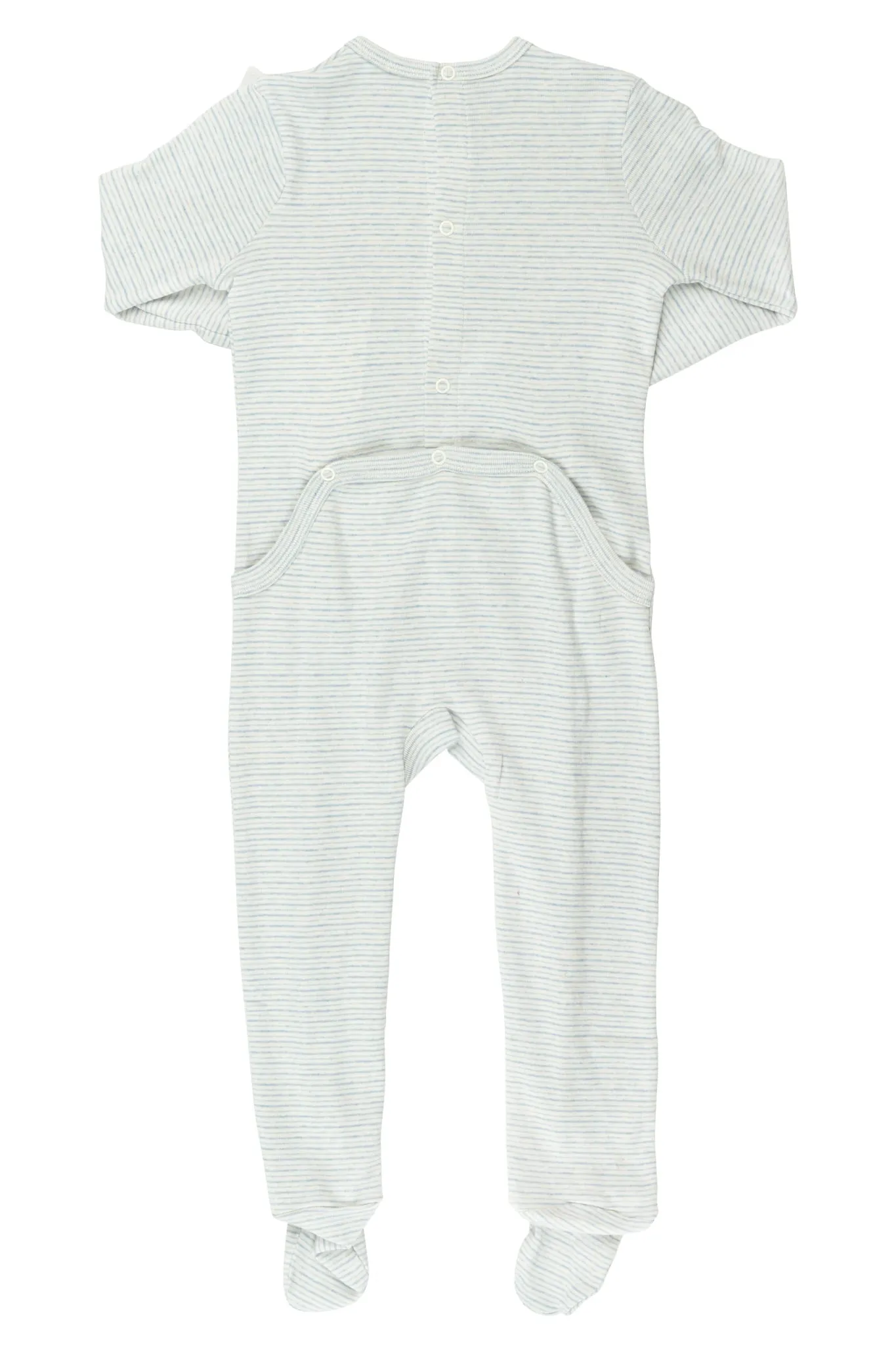 STRIPED FULL BODY W. BACK OPENING - LT. BLUE STRIPE