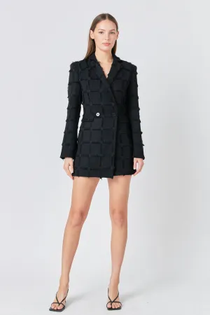 Textured Blazer Romper