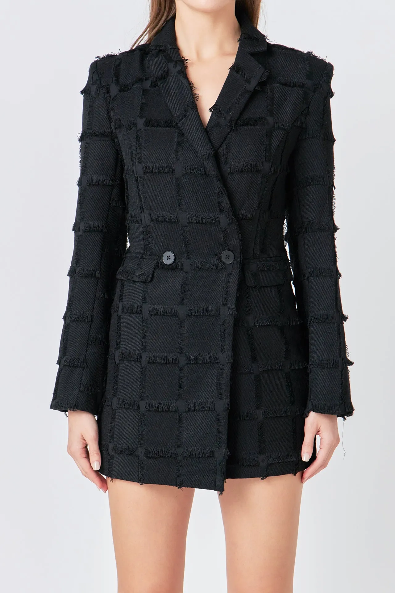 Textured Blazer Romper