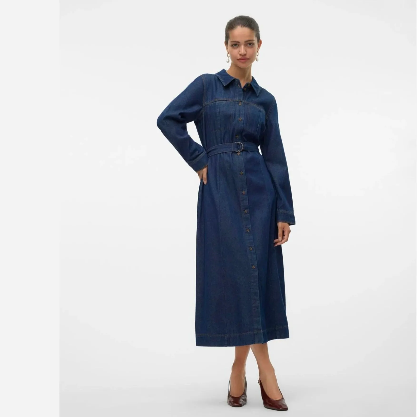 Vero Moda Long dress In Blue / Dark Blue Denim