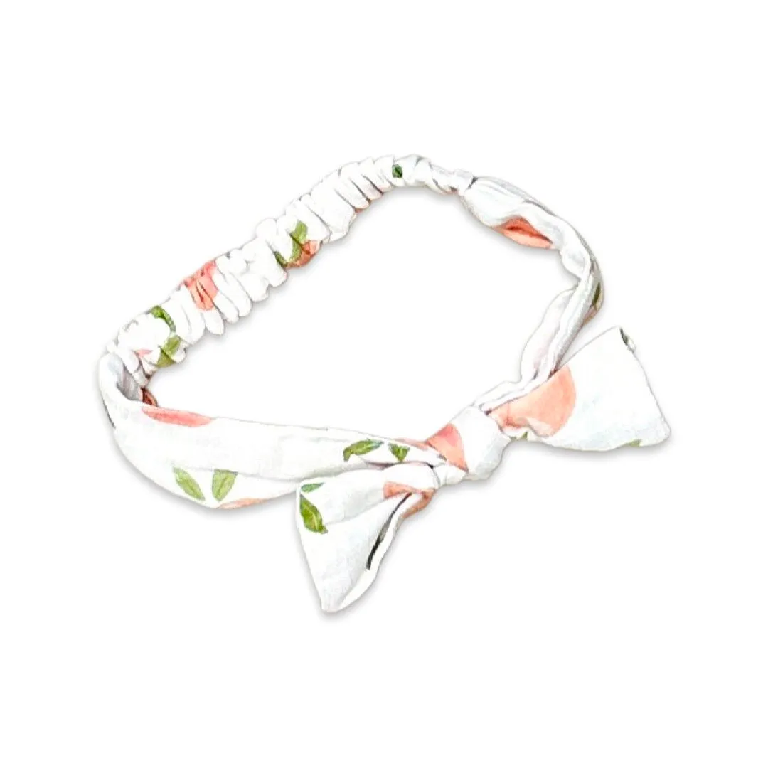Viverano Peaches Shoulder Tie Bubble Romper   Headband in Natural
