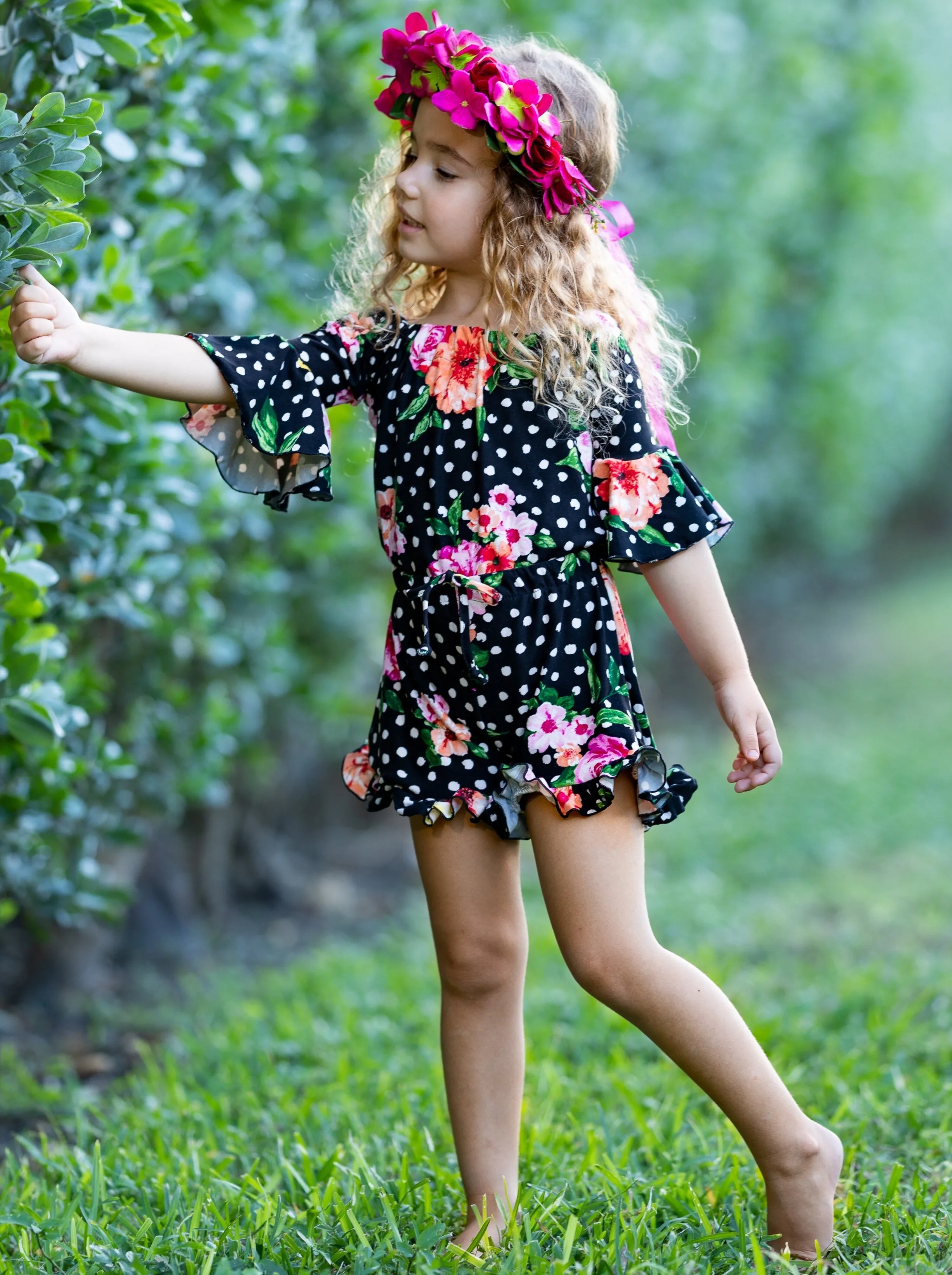 Walk With Me Ruffled Boho Drawstring Romper