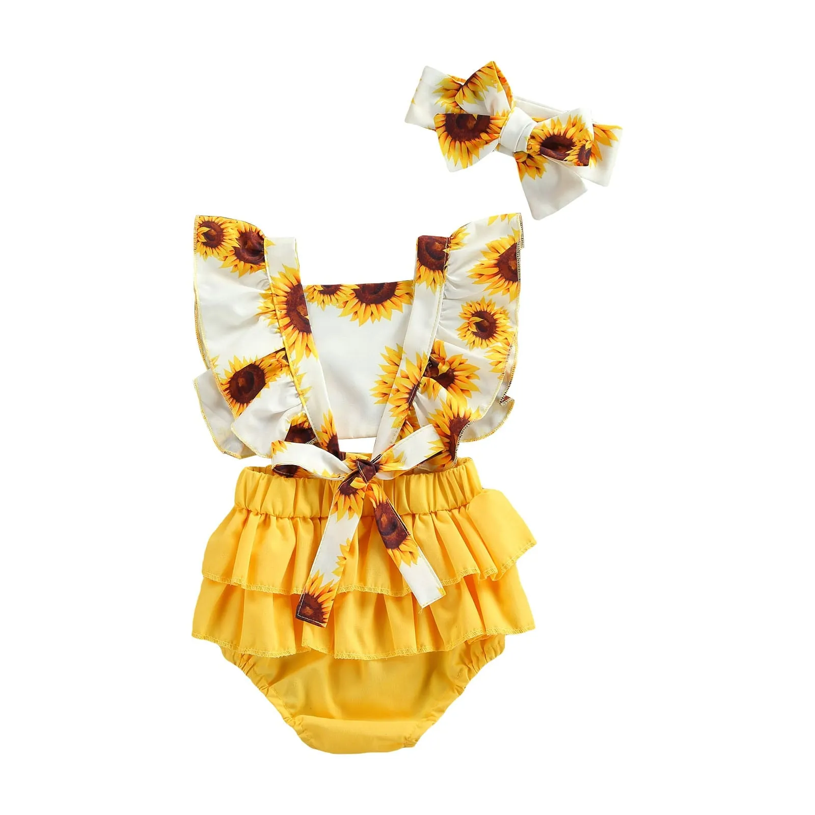 Yellow Sunflower Romper