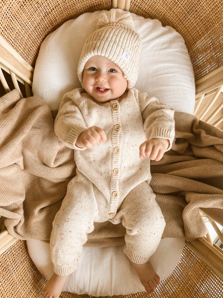 ZIGGY LOU - CLASSIC KNIT ROMPER | OATMEAL FLECK