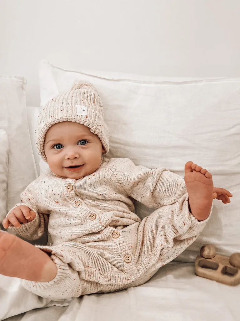 ZIGGY LOU - CLASSIC KNIT ROMPER | OATMEAL FLECK