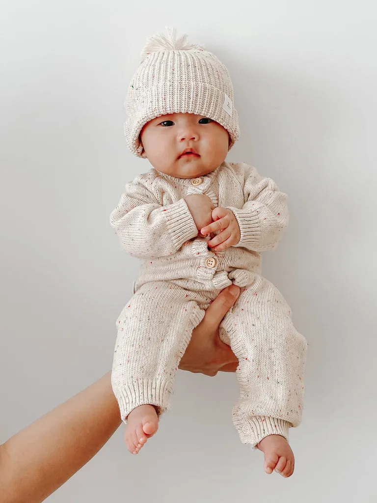 ZIGGY LOU - CLASSIC KNIT ROMPER | OATMEAL FLECK