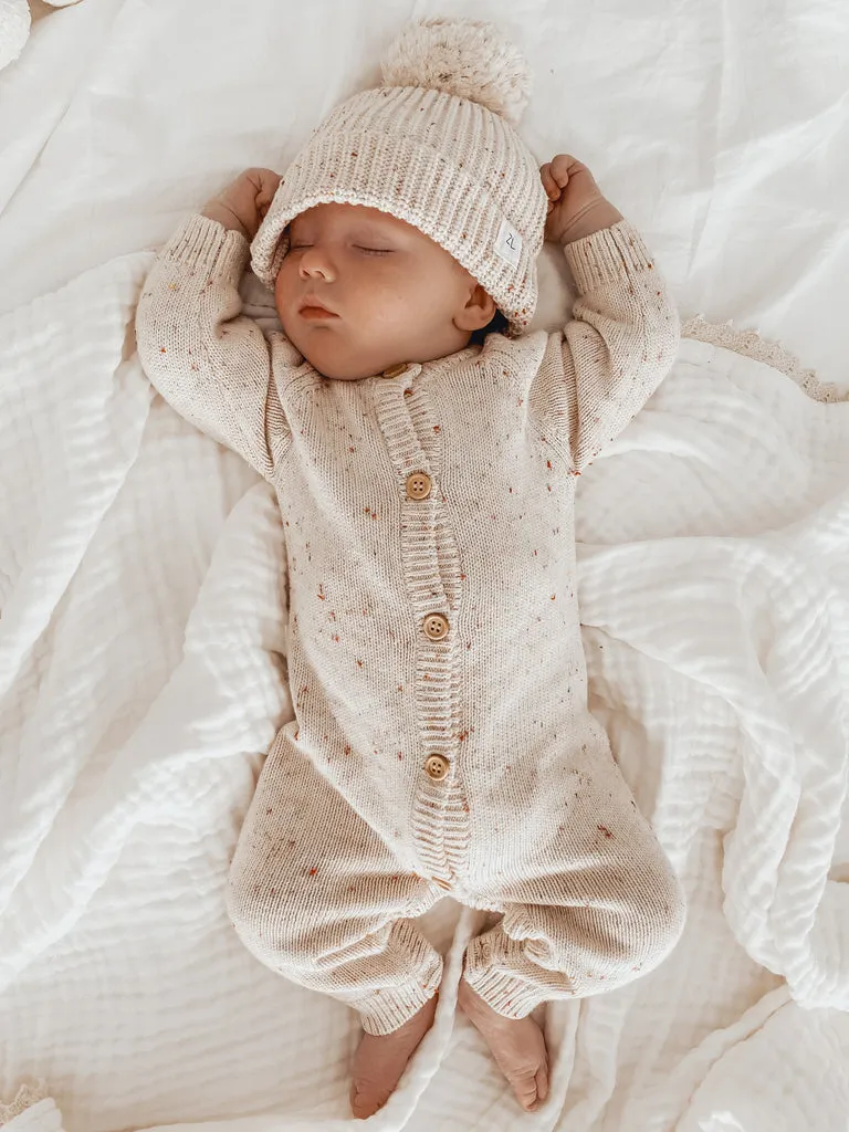 ZIGGY LOU - CLASSIC KNIT ROMPER | OATMEAL FLECK